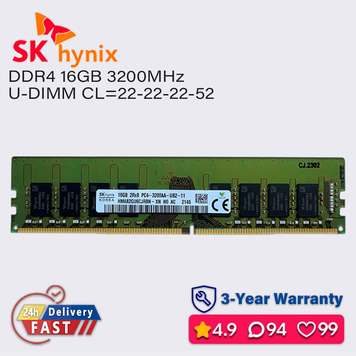 Sk Hynix Ddr4 16Gb Sodimm 2666Mhz High Speed Laptop Ram Module