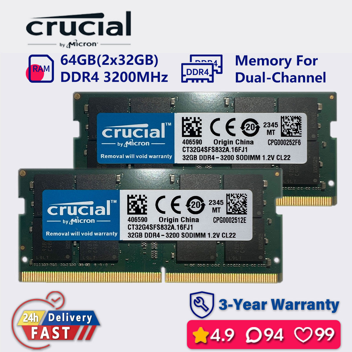 Shop Crucial 64gb Sodimm Ddr4 at Better Price Online | Lazada