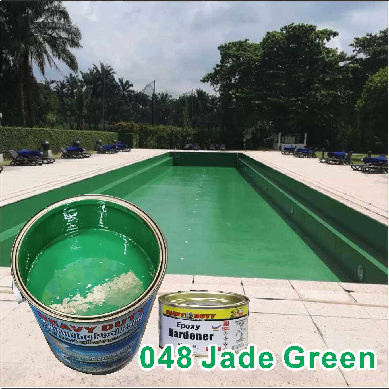 048 jade green ( 5L ) SWIMMING POOL PAINT 2 PART EPOXY ACRYLIC WATERPROOF COATING PAINT USE HEAVY DUTY Harga 280 Ringgit*Penghantaran Percuma