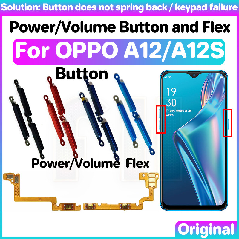 Nút âm lượng và nguồn Flex cho Oppo A12 a12s S phím bên chuyển nguồn trên Off Key tắt âm lượng nút điều khiển Ribbon Cáp dẻo
