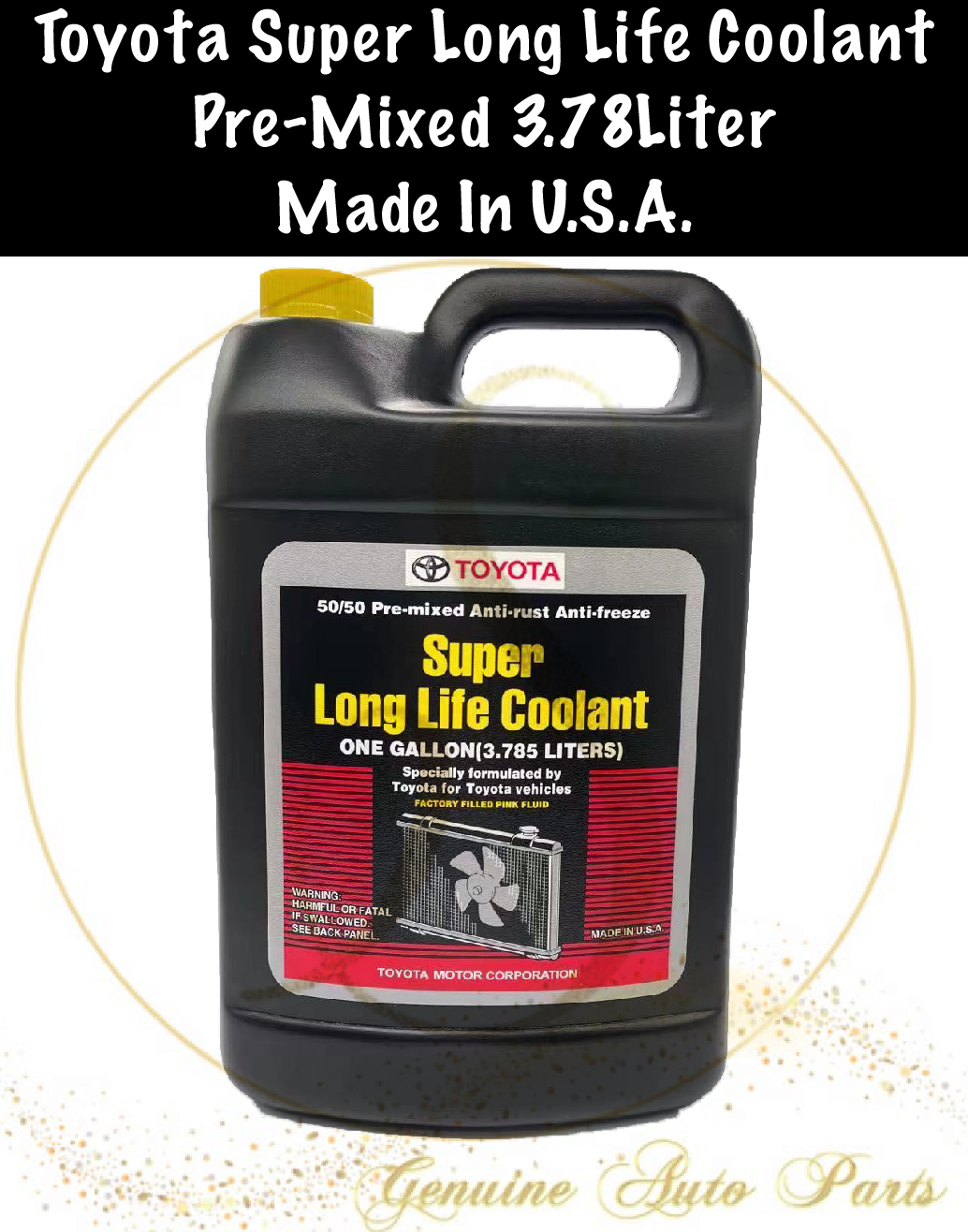ORIGINAL MADE IN U.S.A. TOYOTA COOLANT SUPER LONG LIFE COOLANT PRE MIXED 3.78 LITER PINK COLOUR 08889-80061