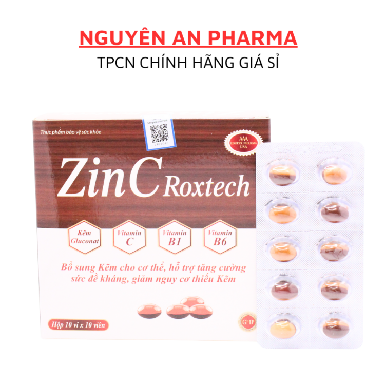 Viên kẽm ZinC Roxtech bổ sung kẽm, vitamin C giúp tăng đề kháng, bớt ốm ...
