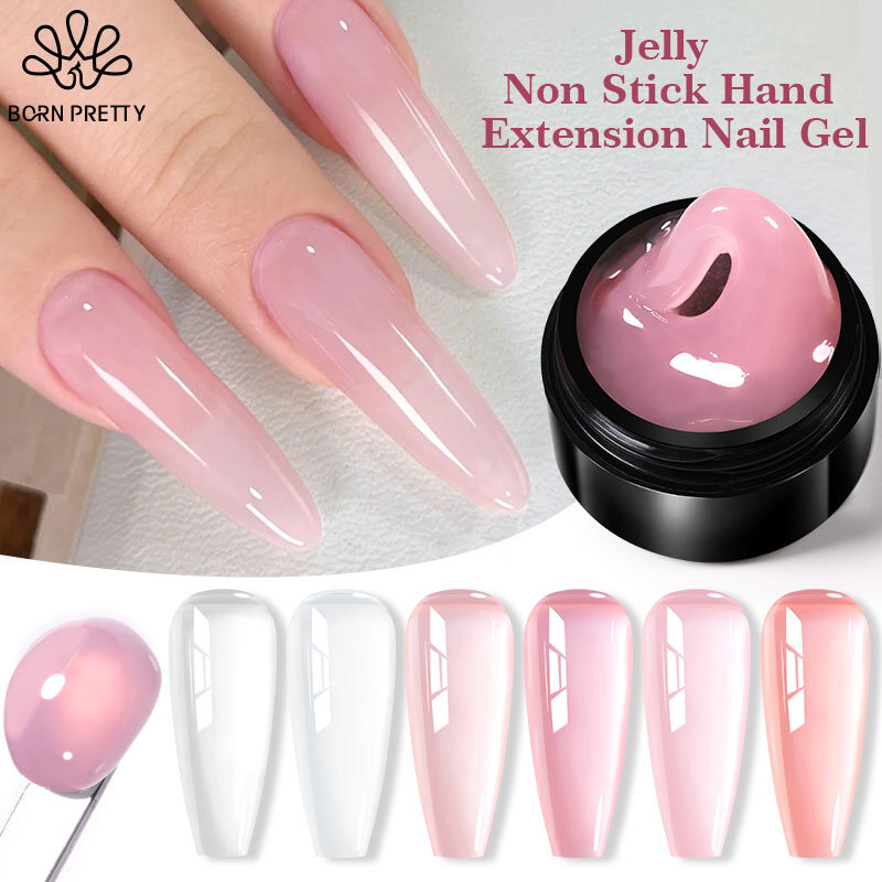  Sinh Ra Khá 15Ml dẻo trong suốt Trắng Hồng không dính Tay Rắn móng gel giả sơn móng tay nghệ thuật móng tay kiểu Pháp Ngón Tay Kéo Dáng Xây Dựng Gel Cứng 