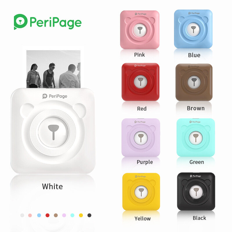Peripage máy in nhiệt cầm tay mini a6 230dpi máy in nhãn dán bỏ túi ảnh cuộn giấy màu máy in ảnh không dây 57mm 58mm