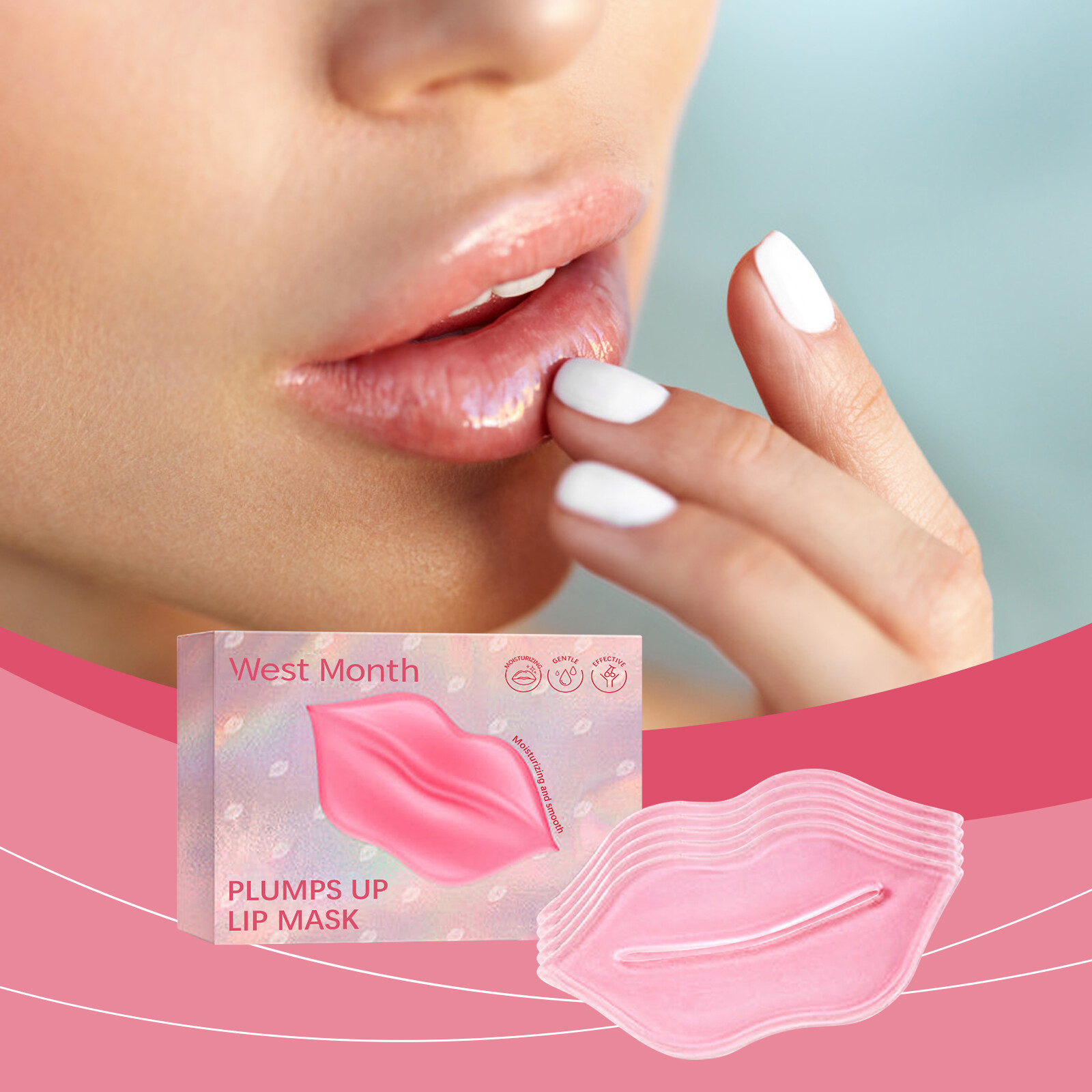 Tây & Tháng Collagen Nuôi Dưỡng Mặt nạ môi Giữ Ẩm Trái Cây Tinh Chất Làm Săn ngừa nếp nhăn Lip Vá Chăm Sóc Da