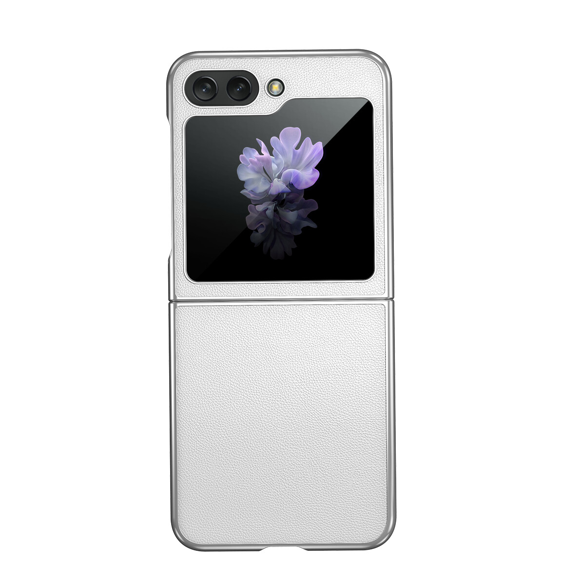 Samsung thiên hà z flip 5 sang trọng mạ điện da trơn vỏ điện thoại không dính vân tay thiết kế nâng cao bảo vệ màn hình bên ngoài