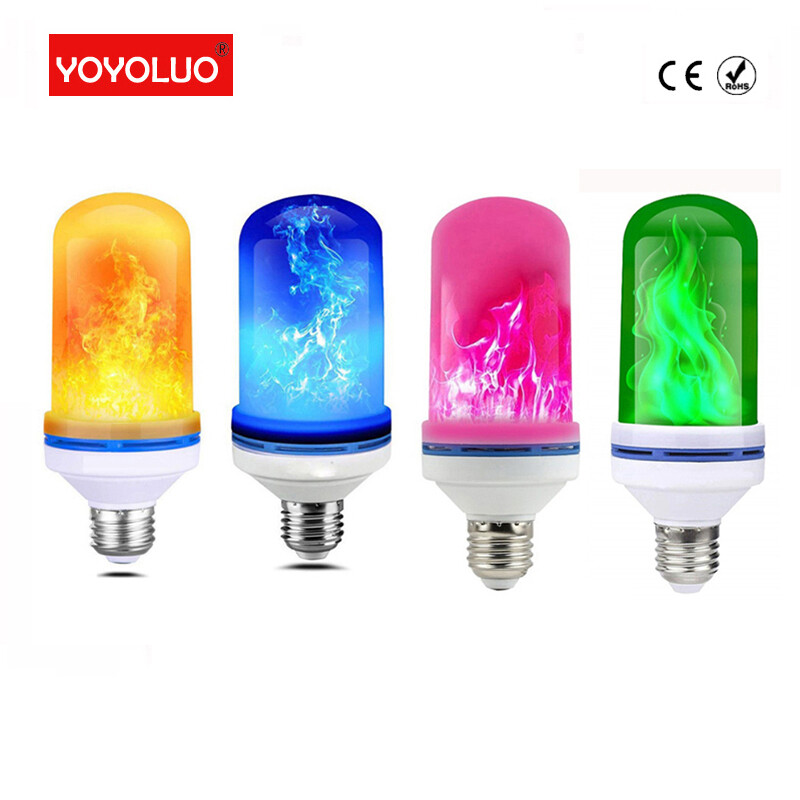 Bóng đèn hiệu ứng ngọn lửa lửa nhấp nháy 3 chế độ 99led đèn led đèn led tường đèn chớp e27 sân vườn đèn trang trí giáng sinh 9w