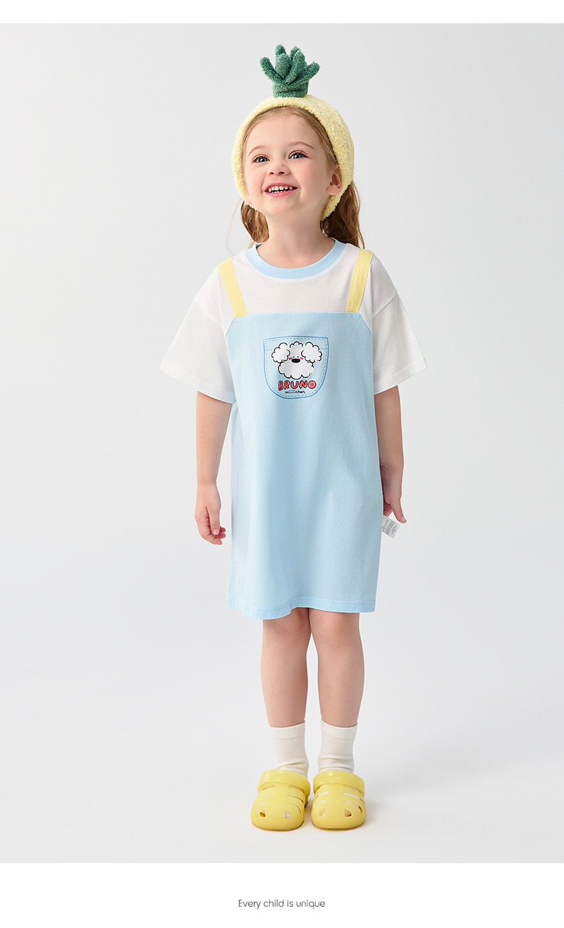 Balabala Miiiiichan Ip Girl nachtjapon, kinderkleding, zomerjurk met airconditioning, puur katoen