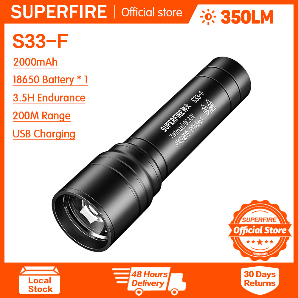 Superfire S33-Đèn pin Led có thể thu phóng F có thể sạc lại