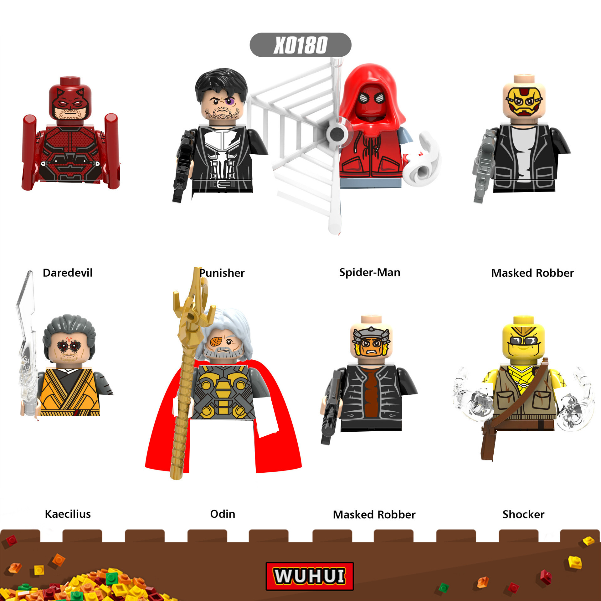 Wuhui 8 mô hình nhỏ marvel avengers bộ đồ chơi xây dựng khối xây dựng quà tặng giáng sinh gạch xây dựng đồ chơi trẻ em cho bé trai bé gái tương thích với tất cả các thương hiệu