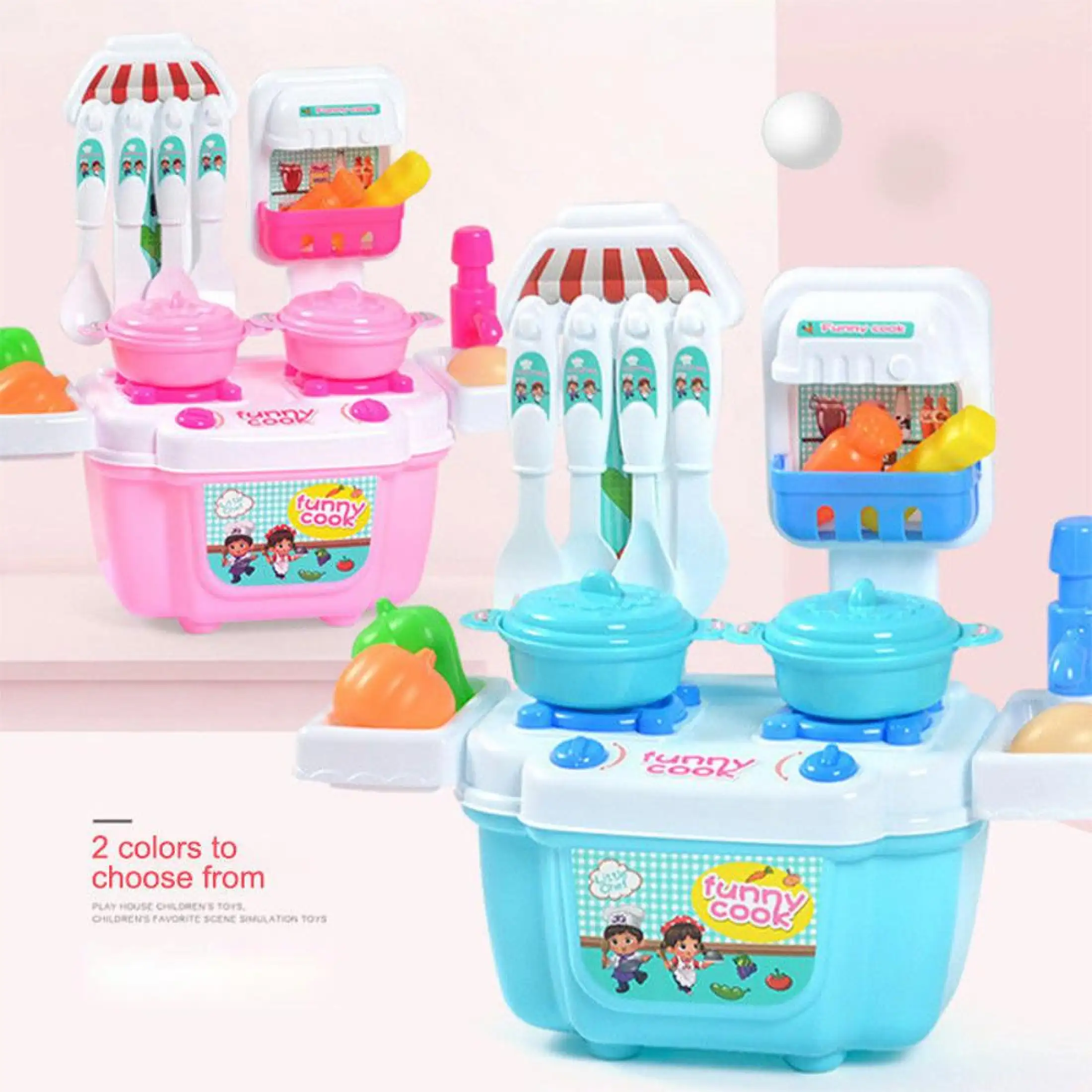 tuscom 1 set children girl toy role play mini simulation kitchenware tableware cookware