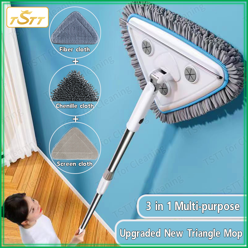 Cây lau nhà Trần dài cho Máy lau kính treo tường cao dụng cụ làm sạch lau kính rửa xe LAU CỬA SỔ Máy Lau Chổi gắn tường hình tam giác cây lau nhà hình tam giác xoay