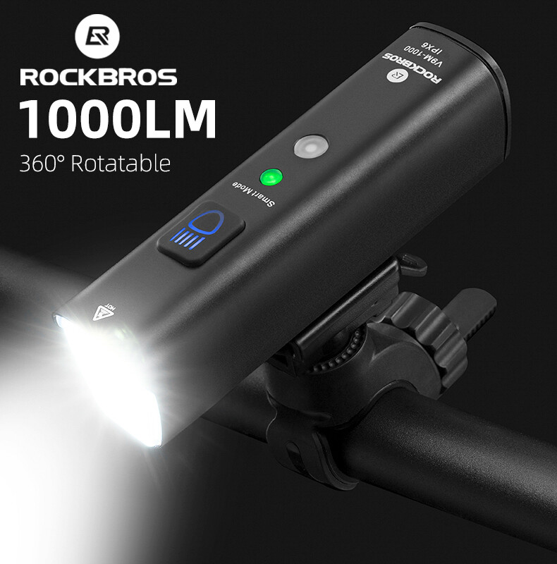 ROCKBROS Bike Light 1000Lumen Smart Vibration Sensing Bike Lamp 5 Modes Bicycle Headlight LED Flashlight Lantern Bike Accessories - Thương hiệu RockBros Giá 998,805 Đồng*Miễn phí vận chuyển