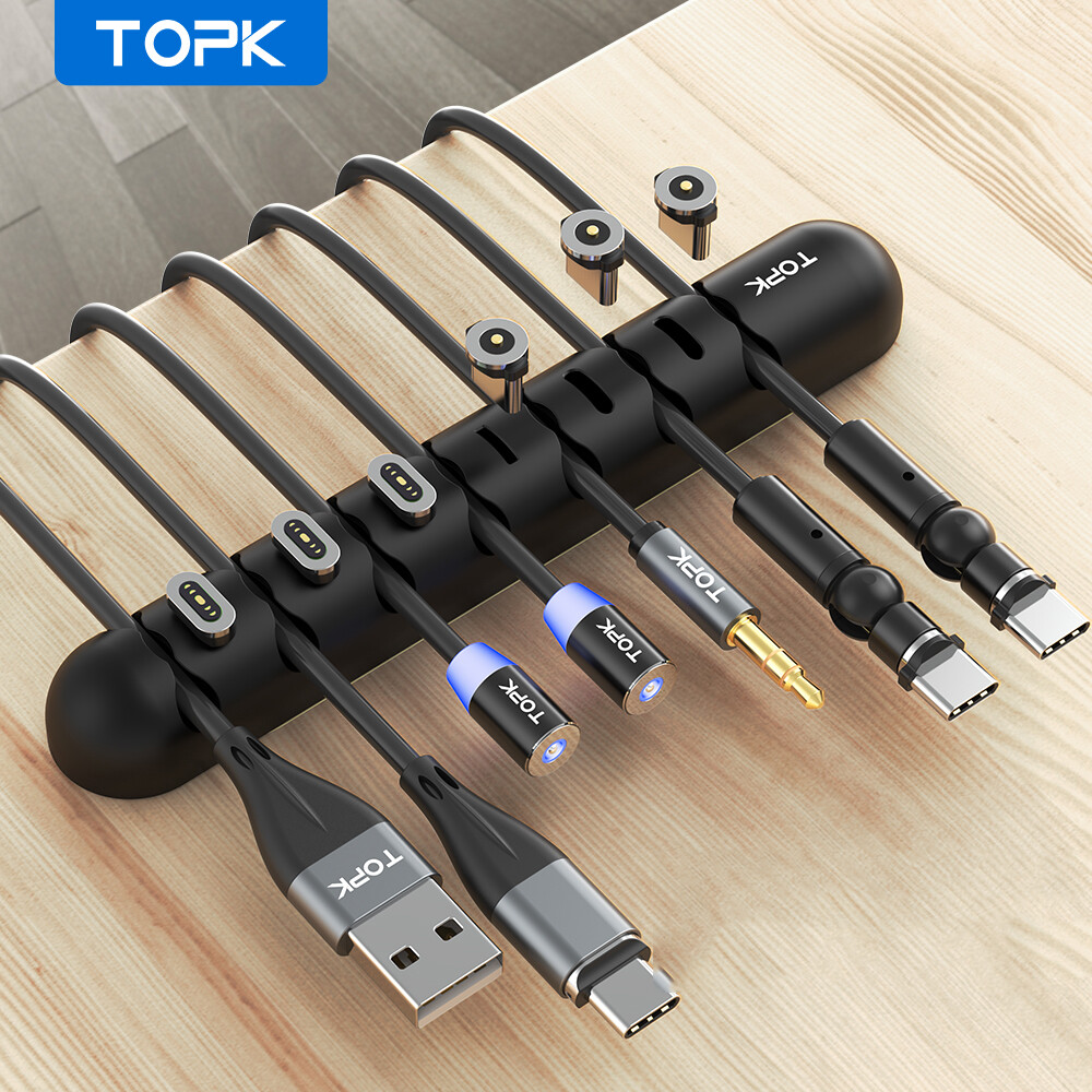 Topk Bộ Kẹp giữ dây cáp, cáp quản lý cáp USB chủ dụng cụ cuốn dây dây clip, dụng cụ giữ dây cho bàn xe nhà và văn phòng