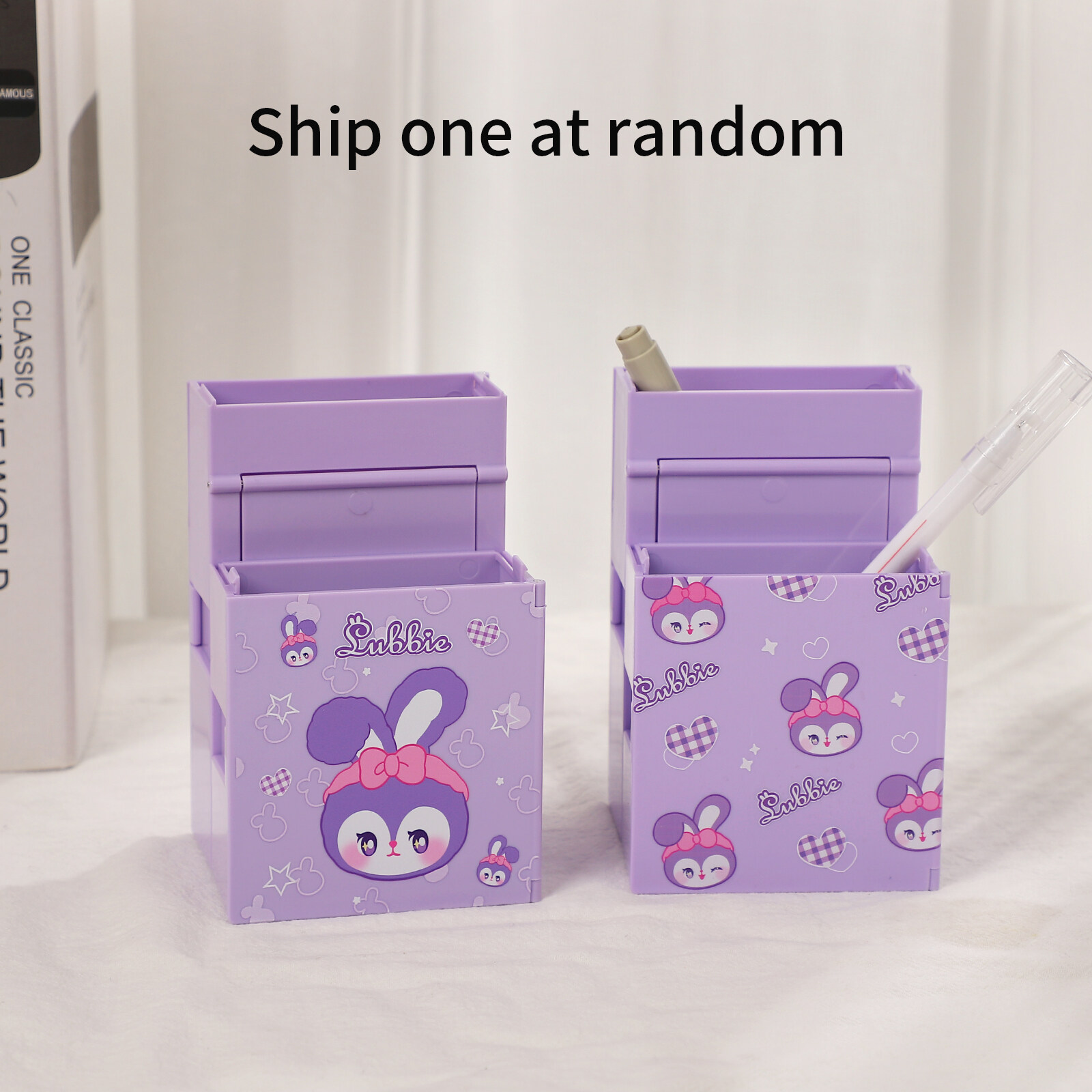 JIANWU 1 Hộp Văn Phòng Phẩm Có Máy Tính Và Gương Hộp Bút Chì Sức Chứa Lớn Đa Năng 4 Trong 1 Hộp Đựng