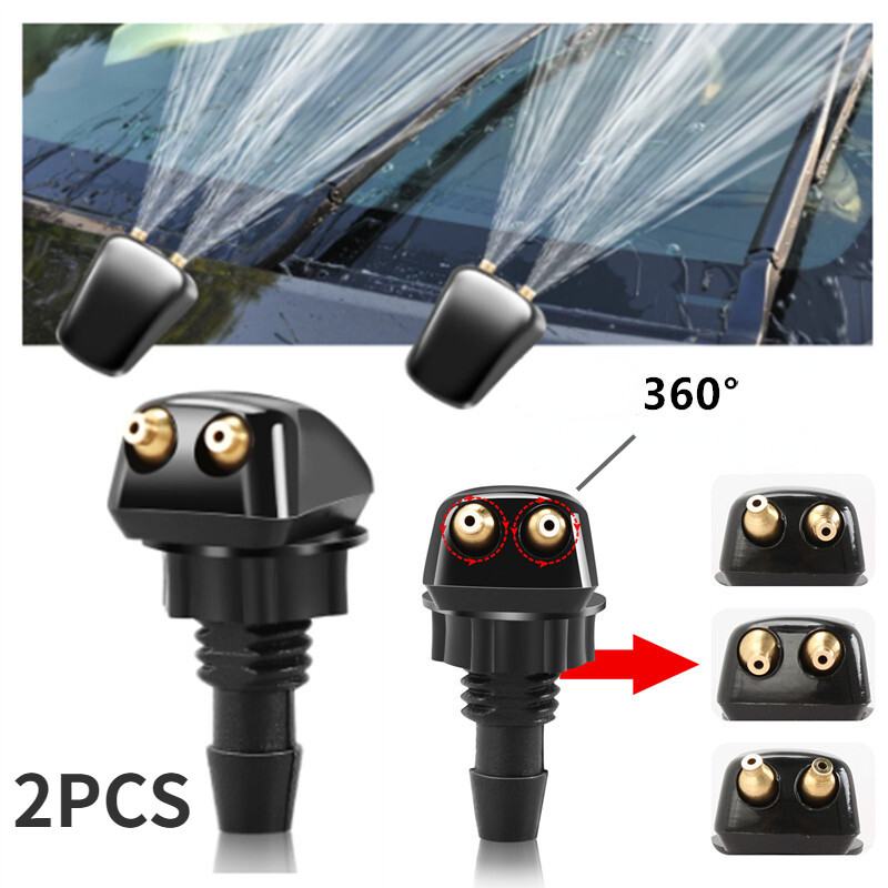 2 chiếc vòi phun Thanh gạt nước rửa kính chắn gió trước thông dụng cho xe hơi vòi phun nước kính chắn gió ngoại thất xe ô tô vòi phun nước