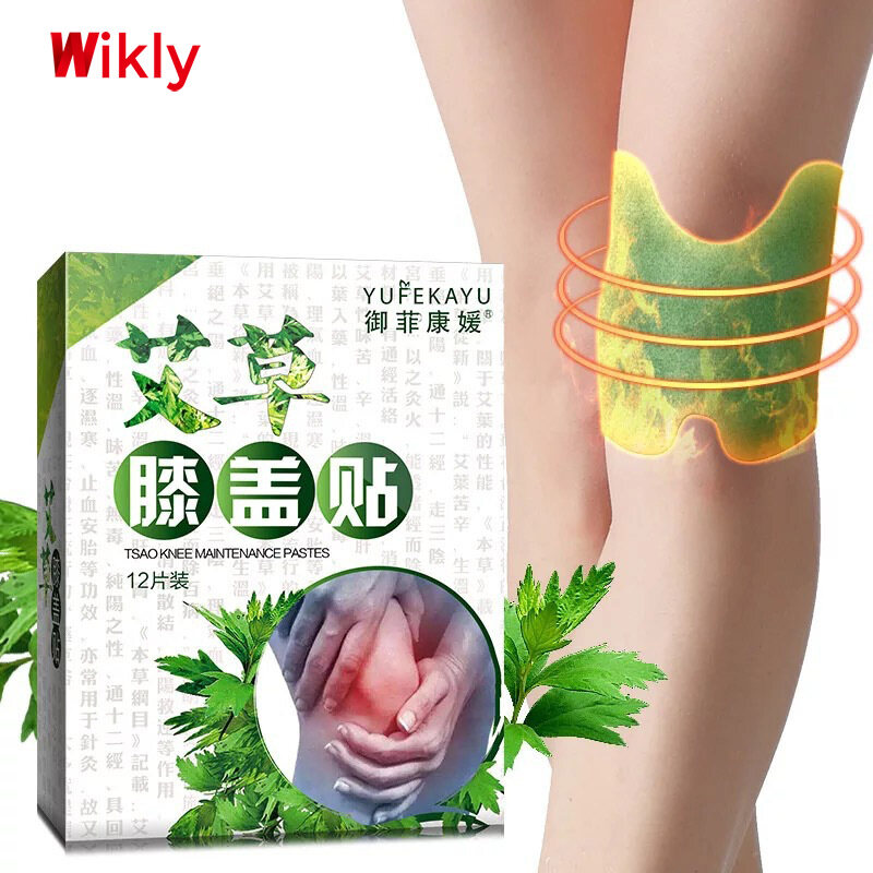 Gambar Wikly 12pcs Knee Pads Wormwood Extract Health Care Detox Moxibustion Relax Patch Knee Keep Warm Improve Blood Circylation Reduce Inflammation Moxibustion Warm Relieve Pain Knee Pads