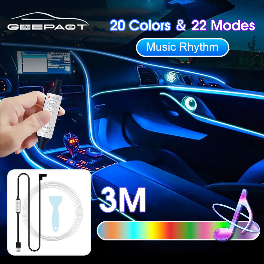 Geepact LED RGB Music Bar Atmosphere Strip Light Sound Control Pickup