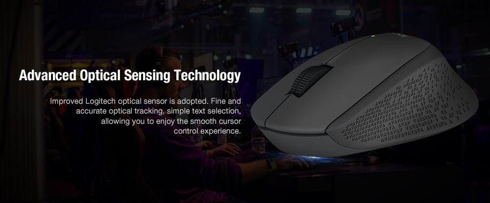 Logitech M280 Wireless Mouse Support Office Test with USB Nano Receiver 1000dpi for Windows Mac OS- Gray