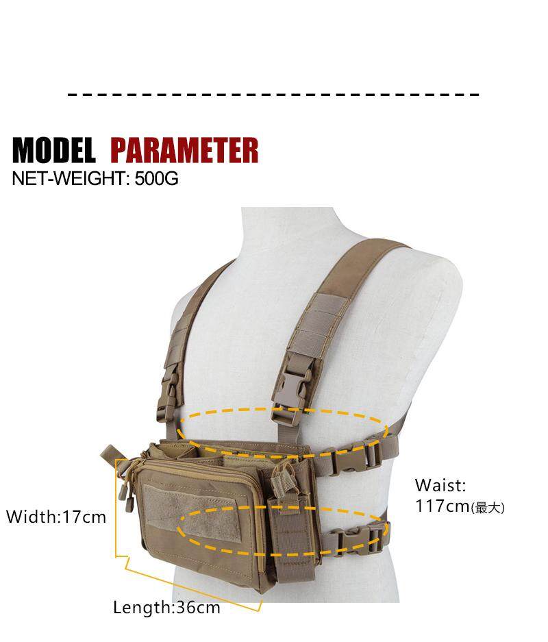 IDOGEAR Tactical Vest Modular Chest Rig w/ Magazine Pouch Wargame Lightweight 