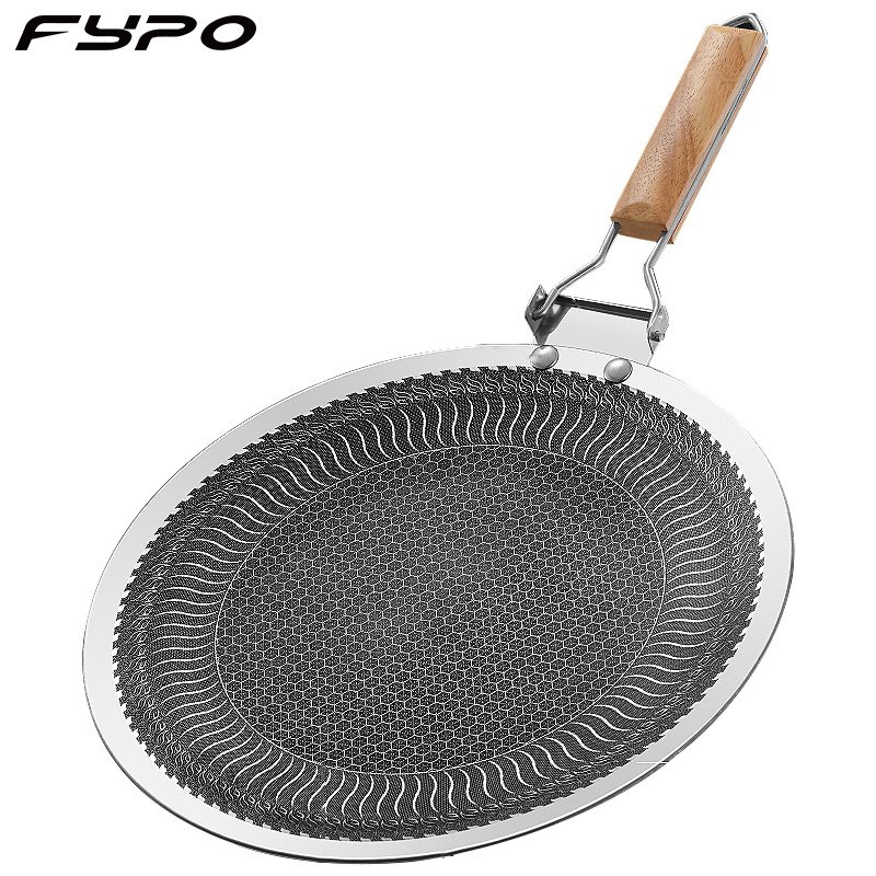 Fypo 316 stainless steel Roast Tray Non-stick Frying pan 34cm flat frying skillet with folding handle Portable picnic BBQ grills Camping griddle ราคา 889 บาท*ส่งฟรี