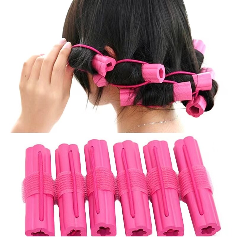 6 dụng cụ uốn tóc xốp ma thuật cái/bộ dụng cụ uốn tóc xoăn gợn sóng thiết kế tự làm cho nữ dụng cụ tạo kiểu tóc cho tiệm làm tóc