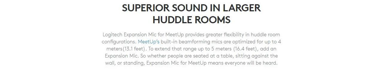 Logitech MEETUP Expansion Mic for Conference Cam 6 d786a60fcb0e1fcdc42780b86dab6fe7
