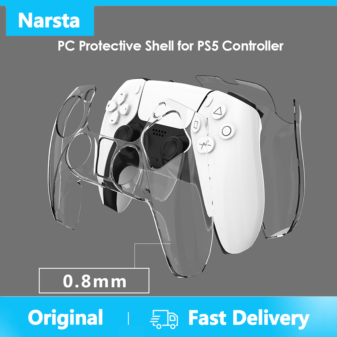 Narsta ốp pc trong suốt trong suốt cho ps5 dualsense skin ốp bảo vệ siêu mỏng cho playstation 5 phụ kiện điều khiển