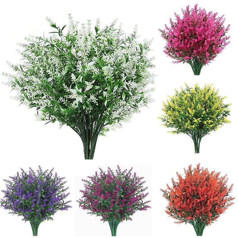 Artificial Green  Simulated Flower Plastic Lavender Flower Artificial Flower Home Wedding Outdoor Balcony