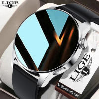 LIGE New Bluetooth Call Smart Watch Men Full Touch Screen Sports Fitness Watch IP67 Waterproof For Android ios +Box