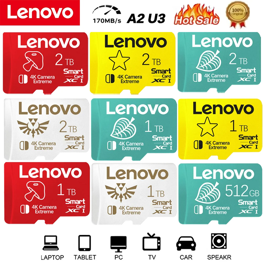 Lenovo 2TB Micro TF V10 High Speed SD Card 1TB And 512GB Memory Card 256GB And 128GB SD Card Perfect For Nintendo Switch ราคา 159 บาท*ส่งฟรี