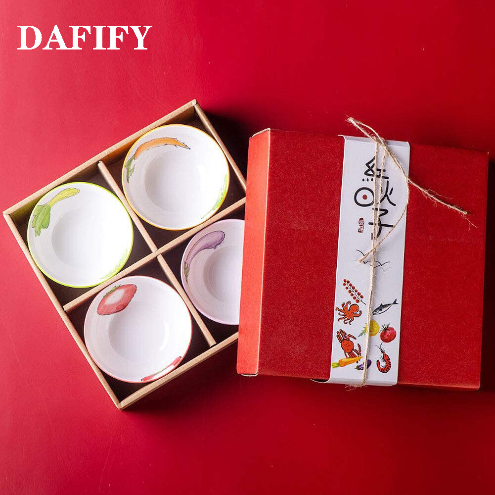 DAFIFY 4 Pcs Ceramic Dessert Snack Cereal Soup Bowls with Gift Box ราคา 690 บาท*ส่งฟรี