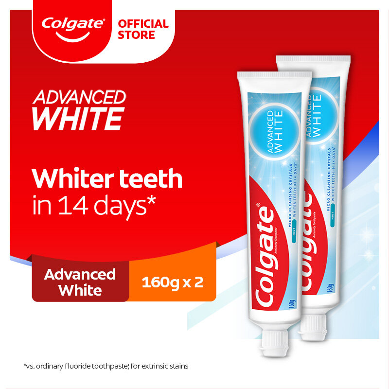 Gambar Colgate Advanced White Whitening Toothpaste Valuepack 160g x 2
