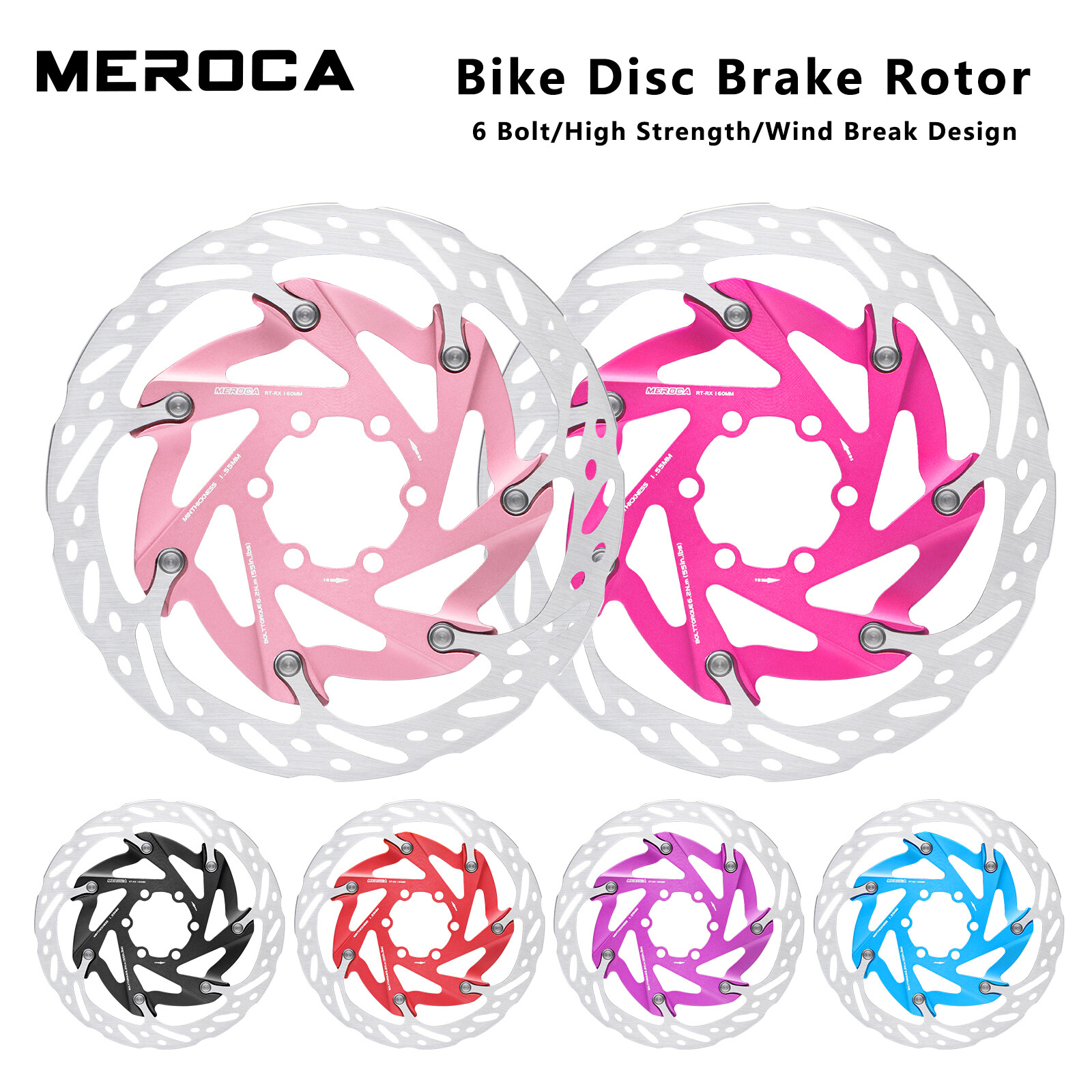 Meroca XR phanh đĩa xe đạp Rotor 6 Bu Lông 160Mm Màu CNC phanh mtb Đĩa Xe Đạp Rotors Phanh Phụ Kiện