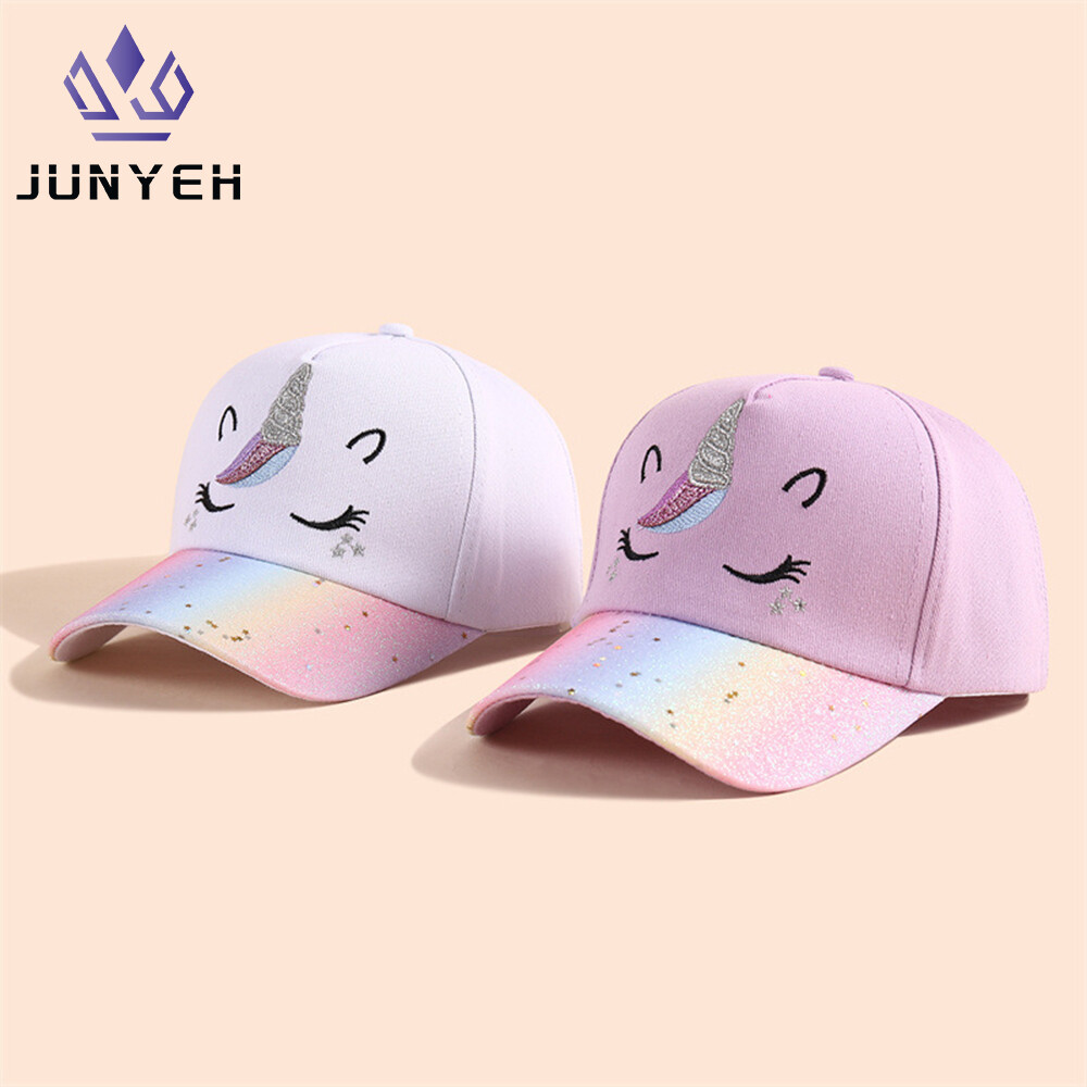 Cartoon Cute Baseball Cap For Girls Baby Sun Hat Casual Hip Hop Snapback Caps Unicorn Sport Travel Hiking Baseball Hat For Kids 4-10 Years
