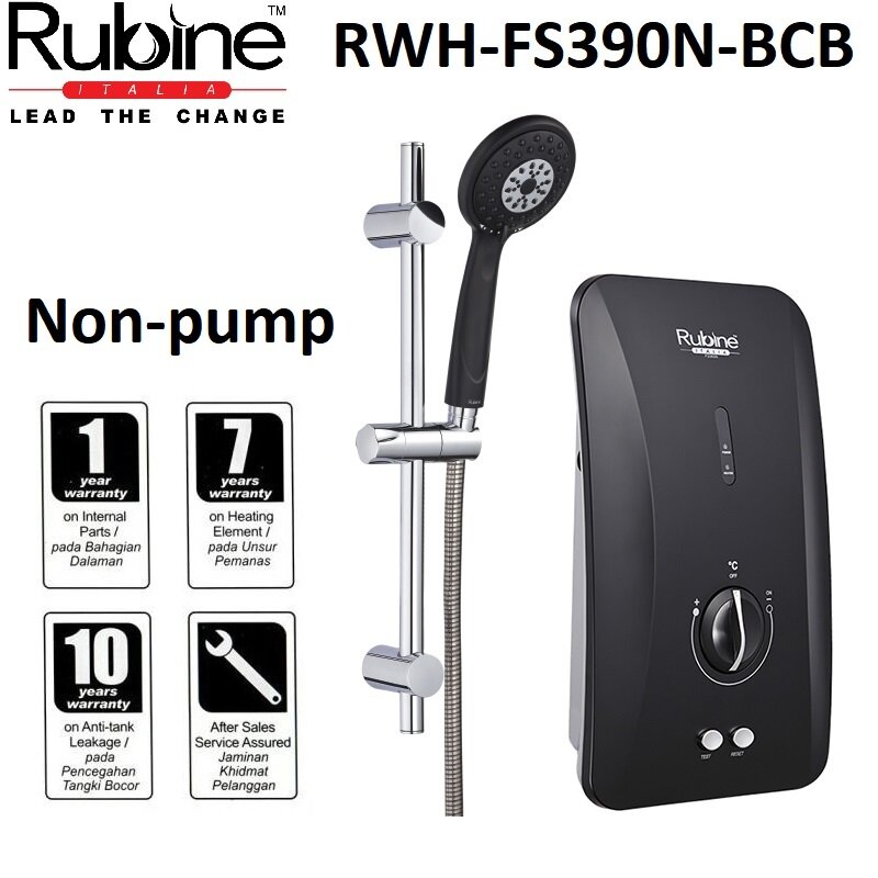 Rubine Flusso Series DC Pump Water Heater RWH-FS391D-BCB (Carbon Black) |  Lazada