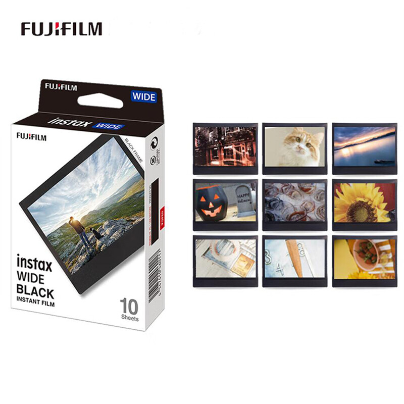 Phim Fujifilm Instax Wide màu đen 10 tờ cho máy ảnh Fuji Instax Wide 100 200 210 300 Wide Link (Hết hạn 02-2027)