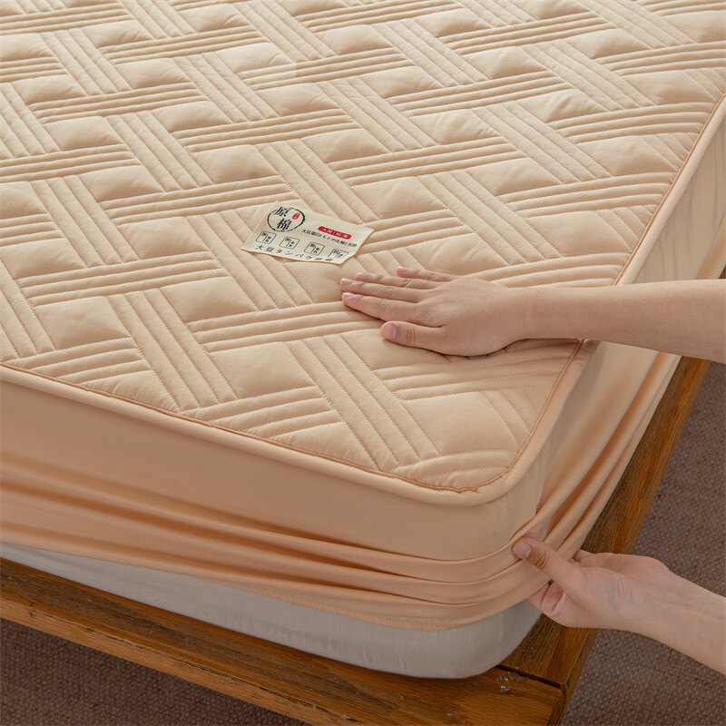 Tấm Bảo Vệ Nệm Giường Chần Bông Dập Nổi 100% Cotton Tấm Bọc Nệm Dày Chống Vi Khuẩn Thấm Khí Tấm Trải Giường Bảo Vệ