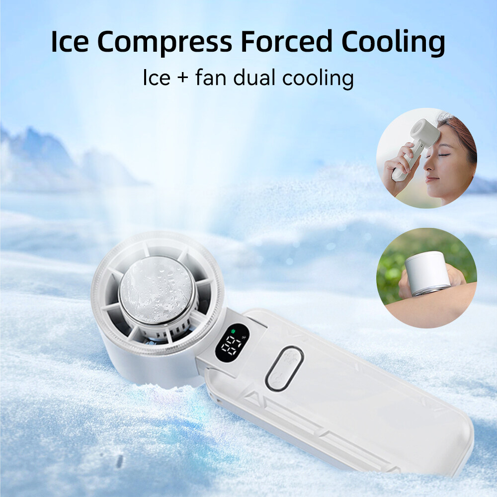 Portable Foldable Handheld Fan 5 Speed Rechargeable Cooling Fan_voghion.com