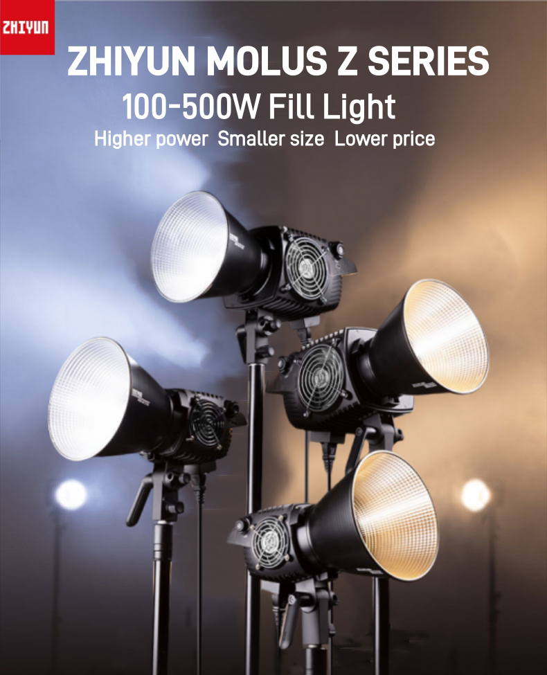 ZHIYUN MOLUS Z Series Live Fill Light 500W High Power Dual Color Temperature Photo Soft Light Sun Lamp Portrait Still Life Video Shooting Studio Constant Light Photography Playing Light ราคา 6,477 บาท*ส่งฟรี