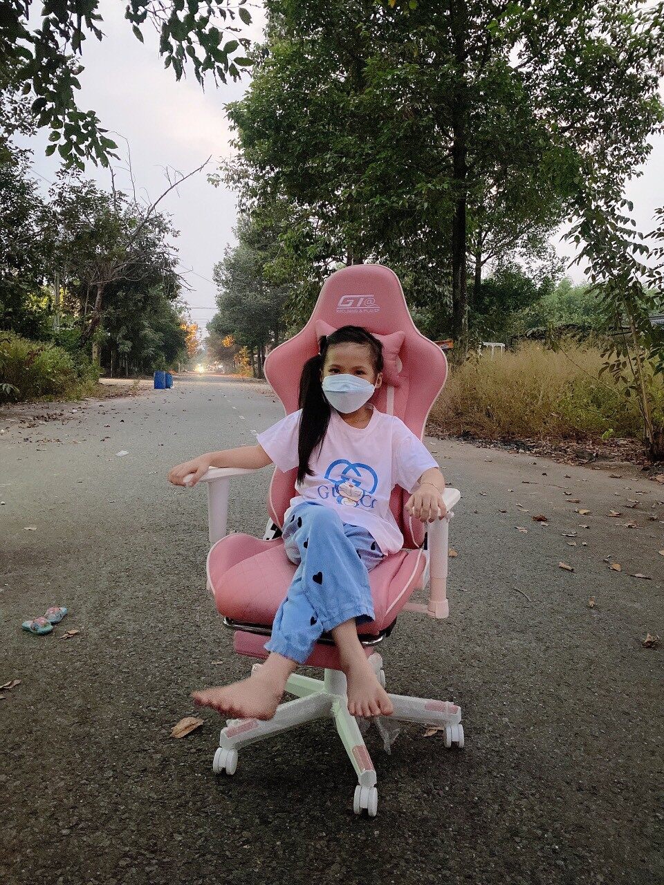 Ghế gaming, streamer màu hồng, da pu cao cấp, đem lại cảm giác thoải mái, hàng nhập khẩu