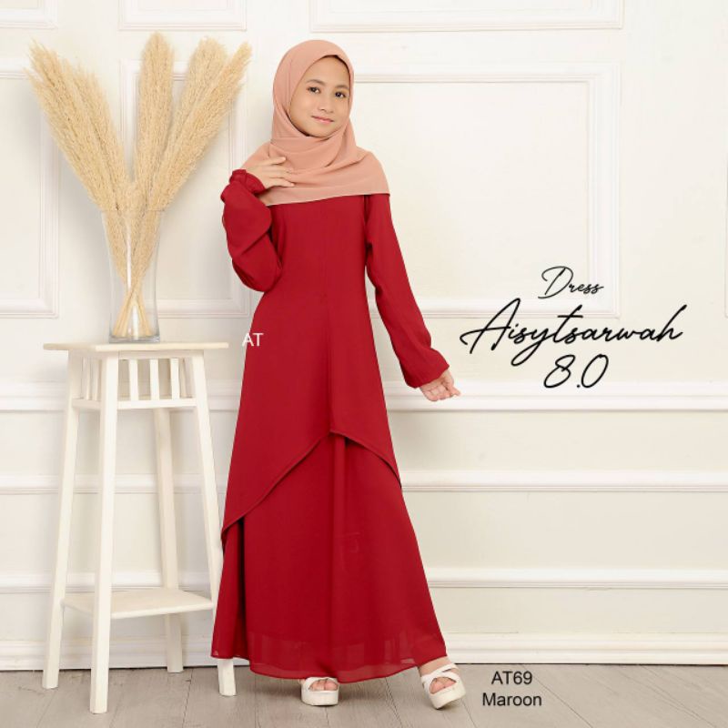 dress muslimah princess cut Modest Muslim Woman's V Front Tier Layered Dress with Butterfly Sleeve