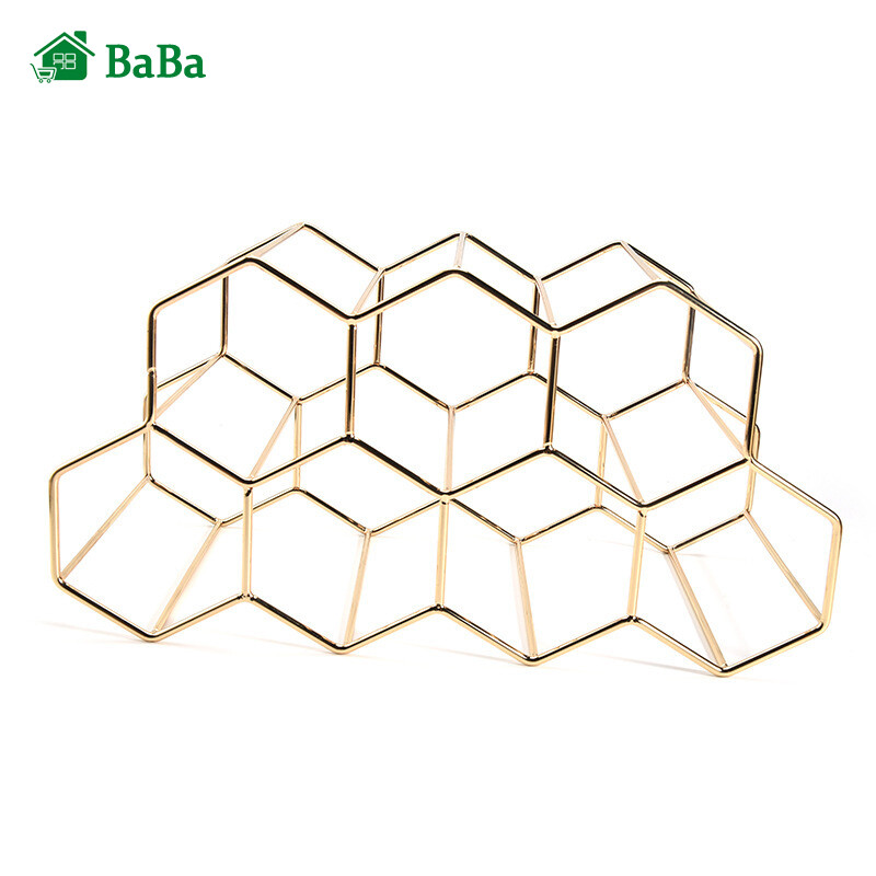 Gambar BaBa 7 Bottles Metal Wine Rack Countertop Free Stand Wine Storage Holder Space Saver 6 Bottles Metal Free Stand Red White Wines Metal Wine Rack Wine Storage Holder Space Saver Protector
