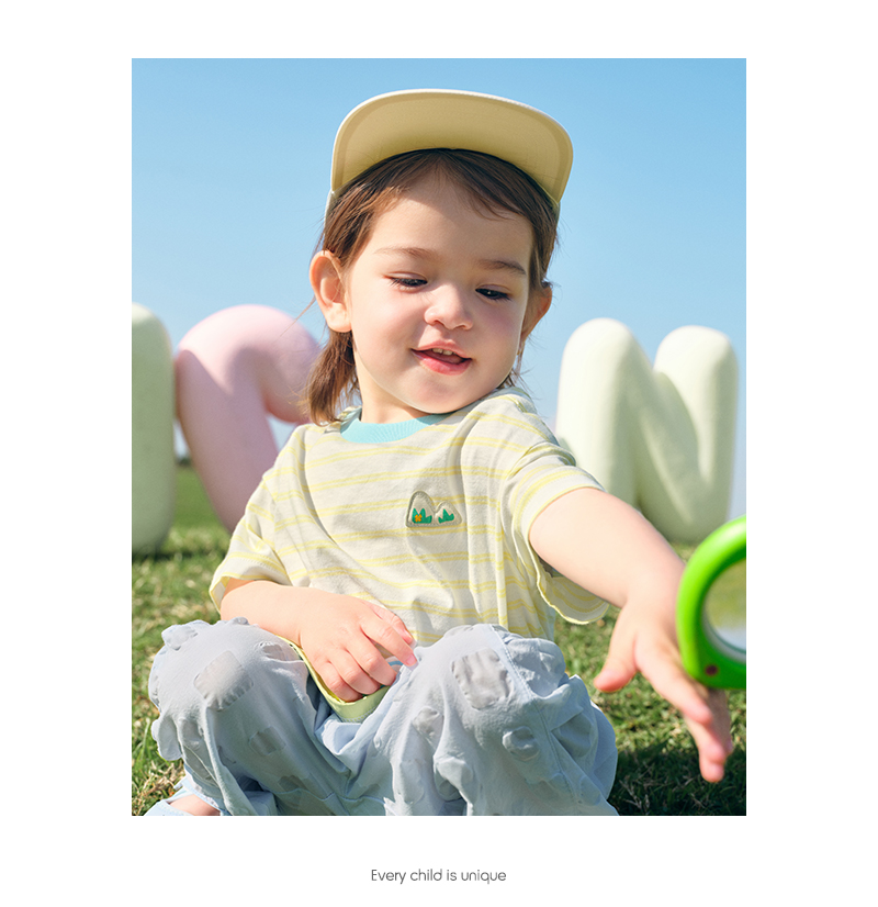 balabala Boy Short Sleeve T-Shirt Baby Top Girl Clothing 2025 New Summer Fashion Cute Infant Top