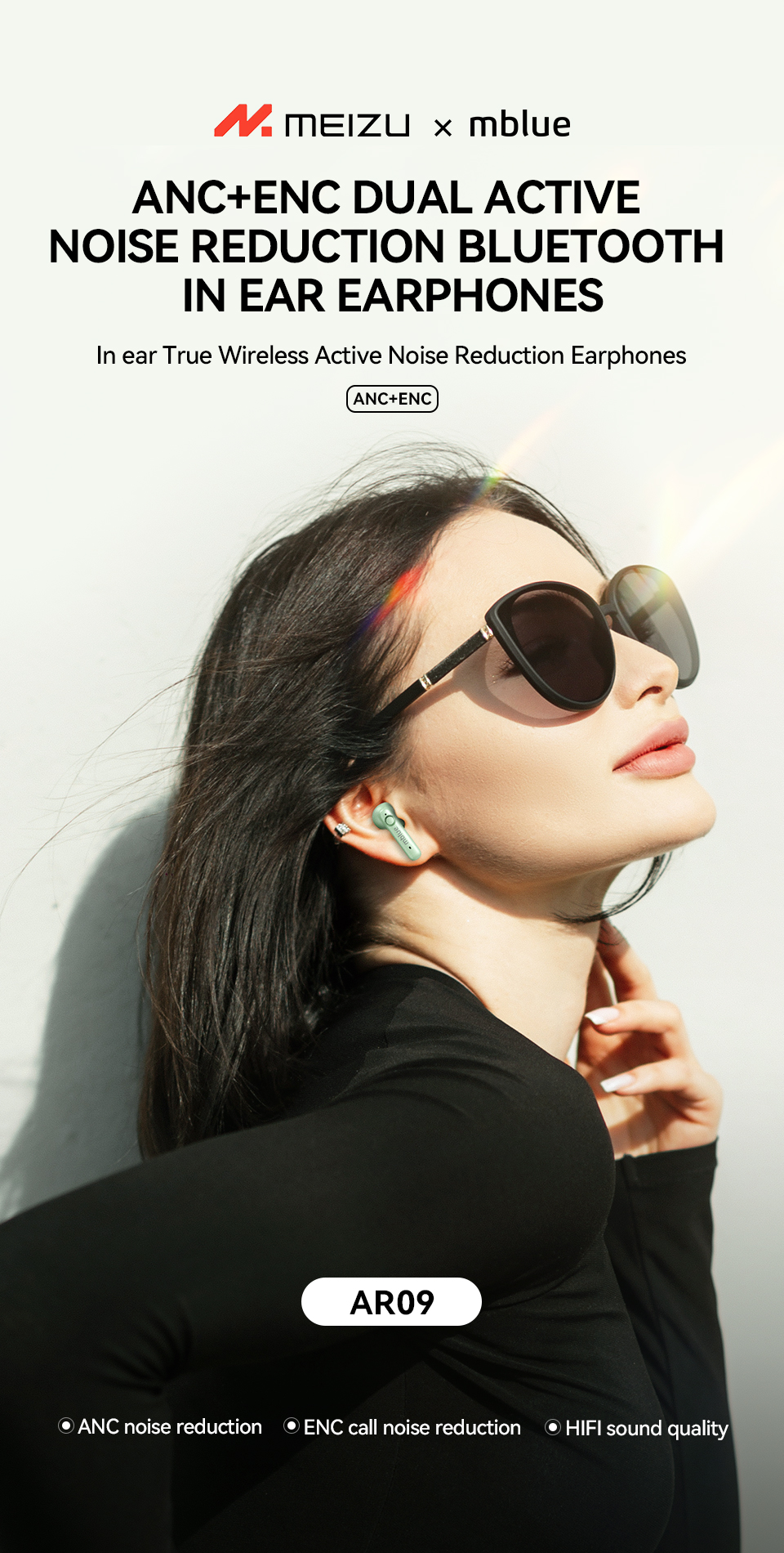 Meizu Mblue Ar09 Wireless Bluetooth Headphones With Anc Noise Cancelling_voghion.com