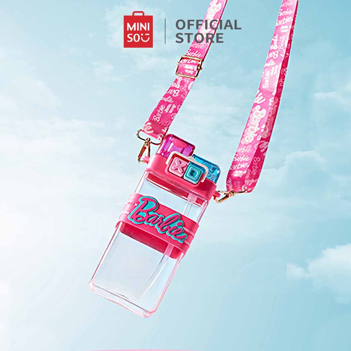 MINISO Barbie Sunshine Series Double Drink Strap Plastic Cup 560mL ราคา 174 บาท*ส่งฟรี