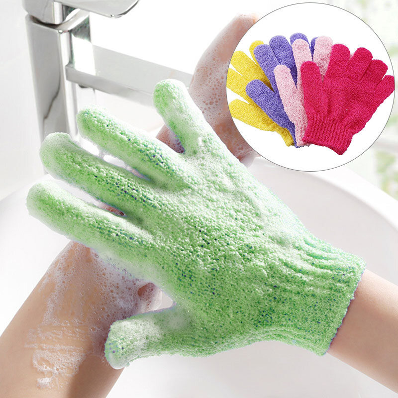 Nylon Tắm Bath Glove Tẩy Tế Bào Chết Mitt Găng Tay Rửa Da Spa Massage Foam Sponge Chà Cơ Thể Scrubber Cleaner Găng Tay Cho Phòng Tắm