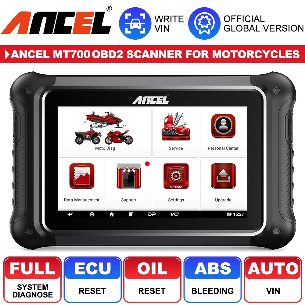 ANCEL MT700 Motorcycle Obd2 Scanner All System Diagnostic Tool Oil Rest ABS Bleeding 31 Reset Functions For BMW/Harley/Honda/Yamaha ราคา 24,300 บาท*ส่งฟรี