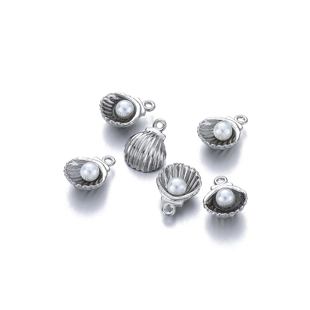 St.kunkka 10 chiếc/Túi Mặt dây chuyền vỏ vỏ ngọc trai mặt dây chuyền hợp kim sơn mài cho trang sức làm Vòng Cổ Vòng tay tự làm