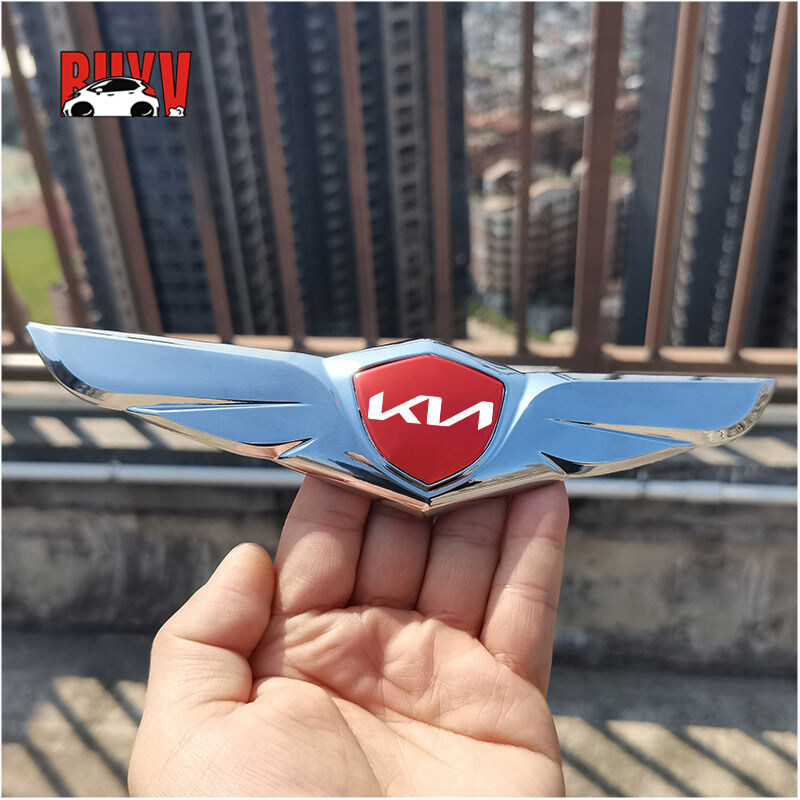BuyV All New KIA Logo Metal Car Emblems Sticker Car Front Hood Bonnet Logo
